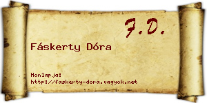 Fáskerty Dóra névjegykártya